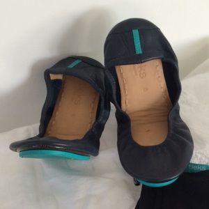 Tieks foldable leather flat Navy 8